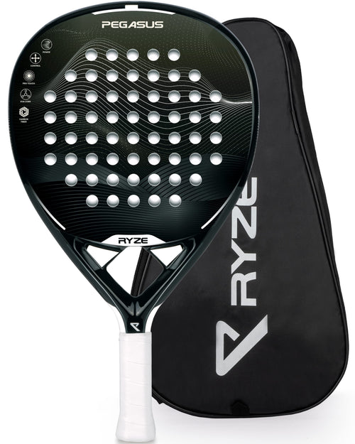 Padel Schläger 100% Kohlefaser Tropfenform 360g mit Schutzhülle