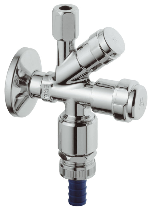 Kombi-Eckventil 1/2" Chrom Absperrventil für Bad und Küche