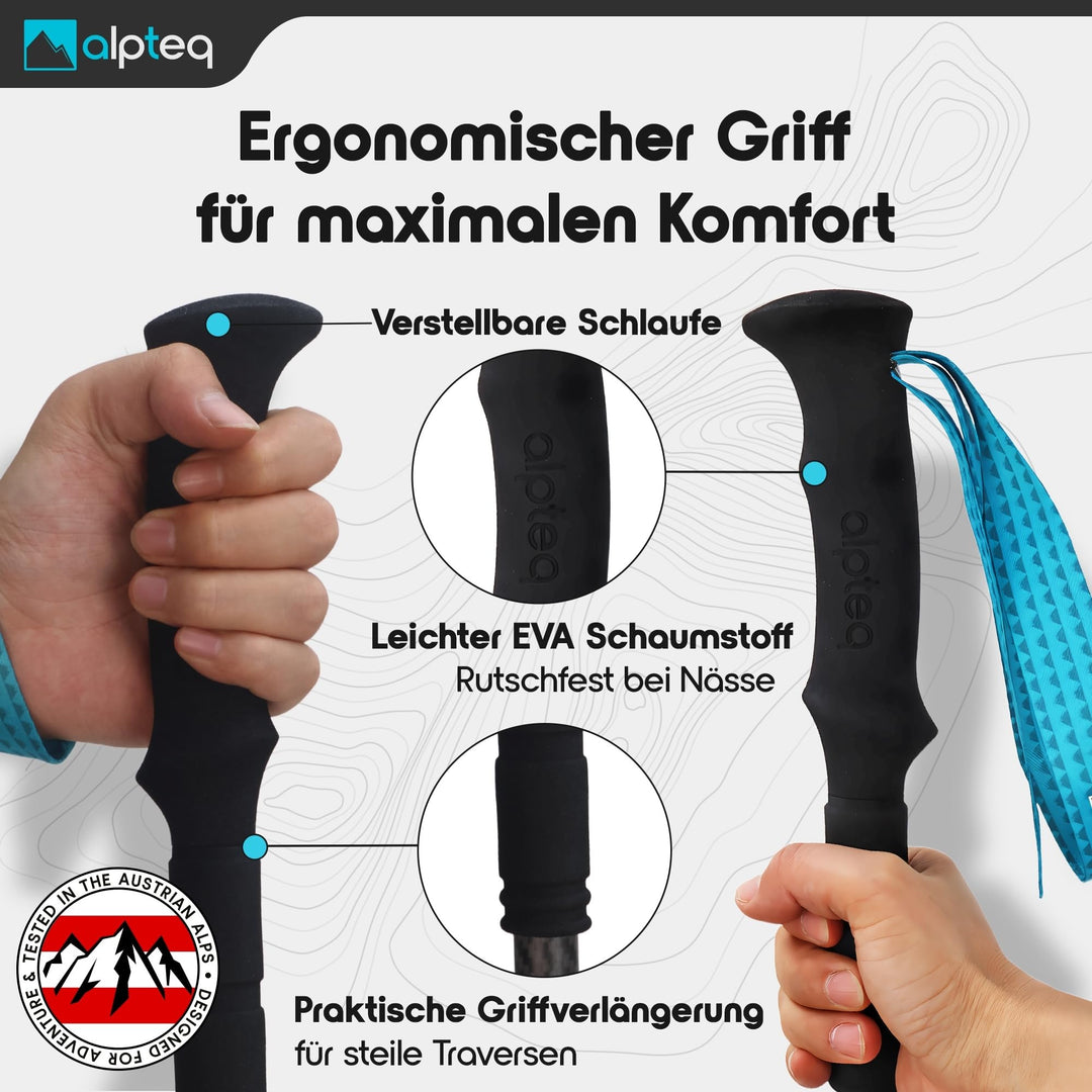 Wanderstöcke faltbar Carbon-Zicral Hybrid 110-130 cm ultraleicht - Bild 3