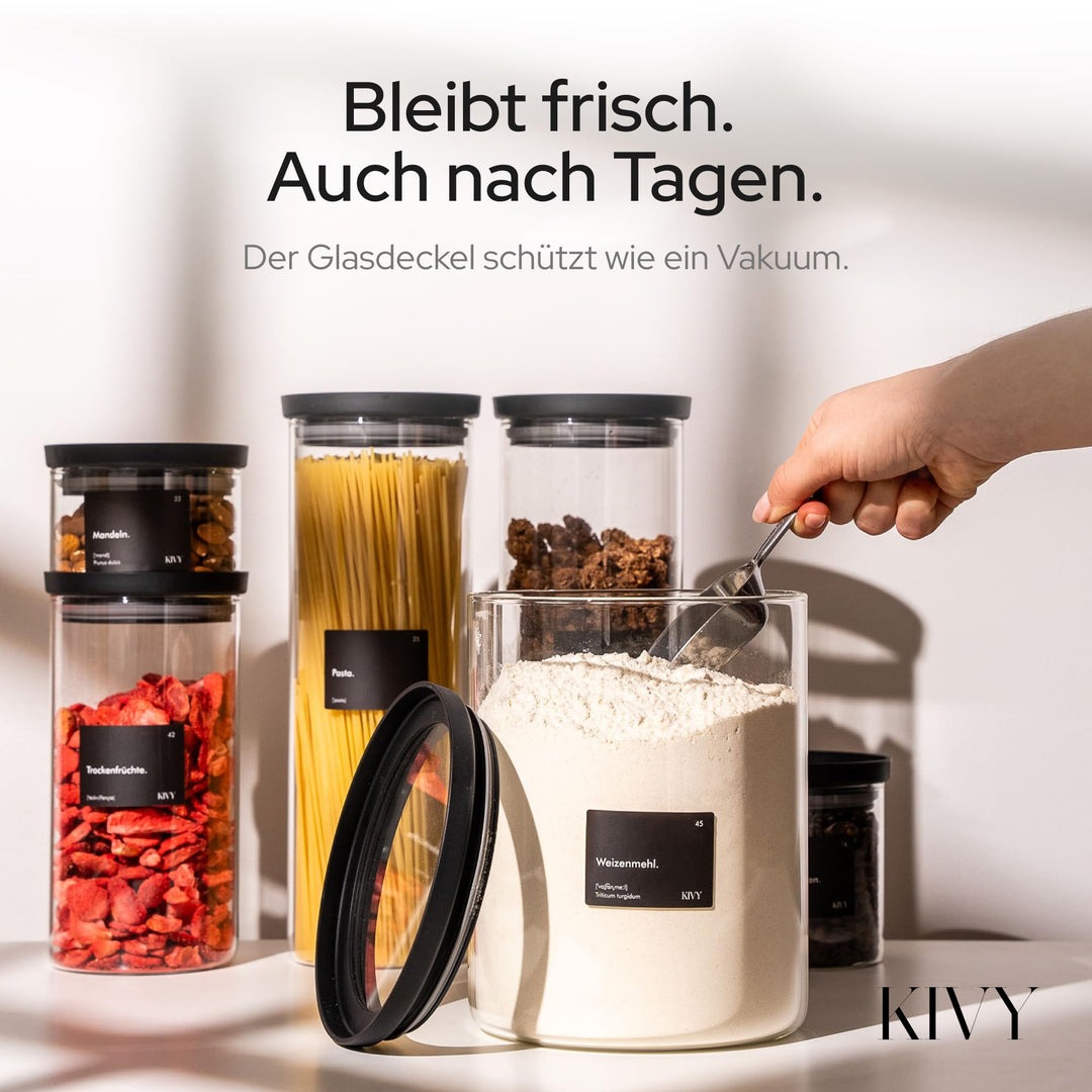 Vorratsgläser Borosilikatglas luftdicht 4x 500ml mit Glasdeckel - Bild 7
