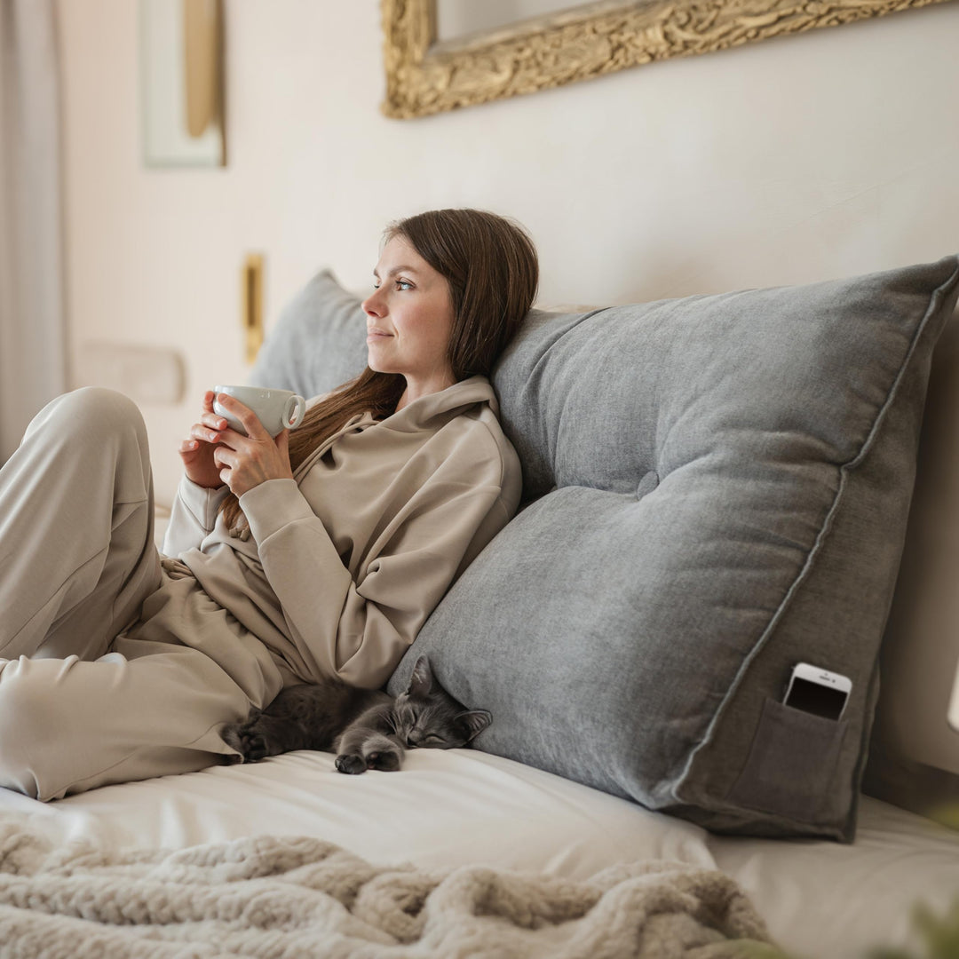 Rückenkissen Keilform Polyester 100 cm für Bett und Sofa