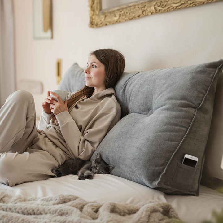 Rückenkissen Keilform Polyester 100 cm für Bett und Sofa