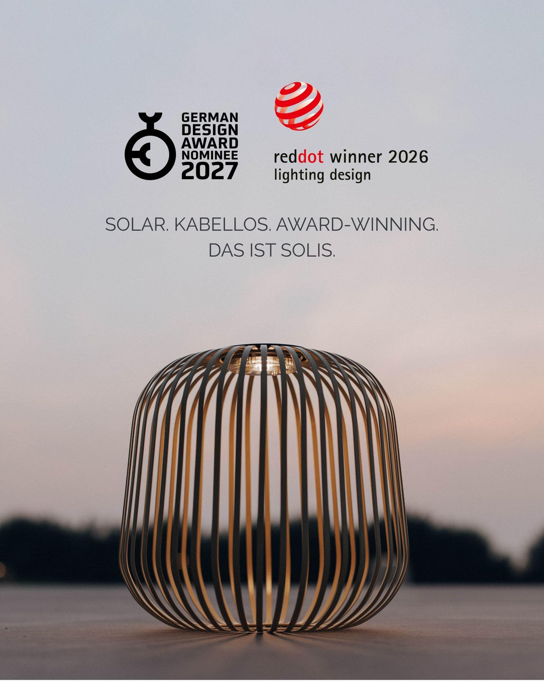 Solarlaterne Eisen kabellos 3-stufig dimmbar USB-C Outdoor - Bild 8