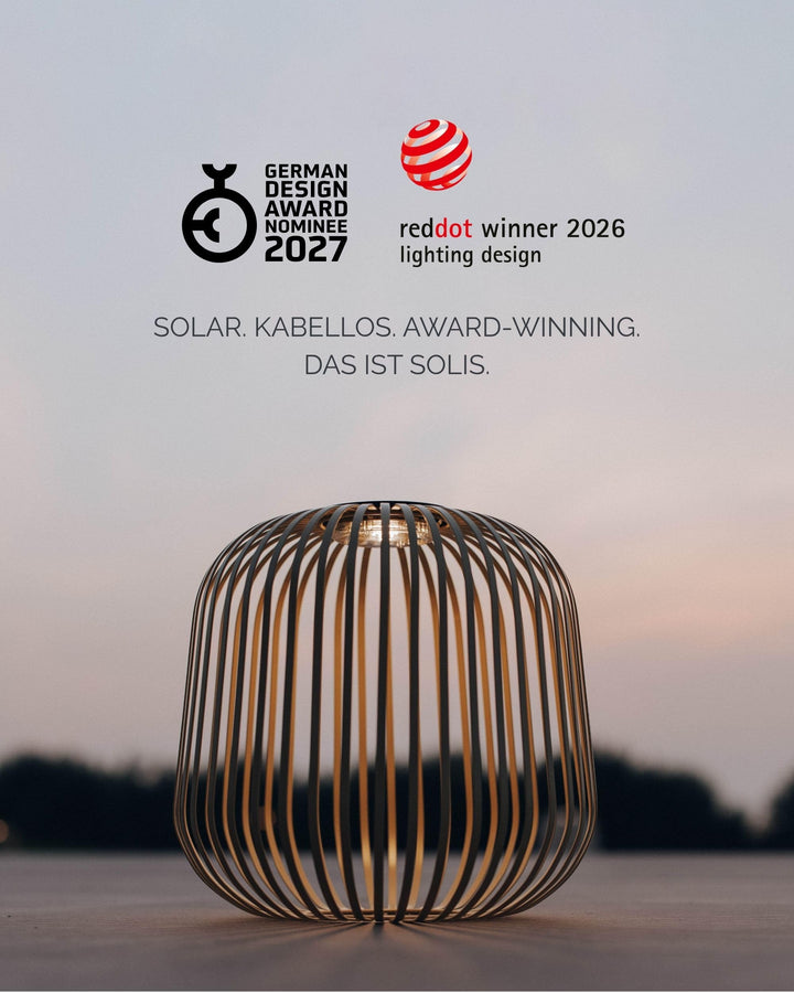 Solarlaterne Eisen kabellos 3-stufig dimmbar USB-C Outdoor - Bild 8