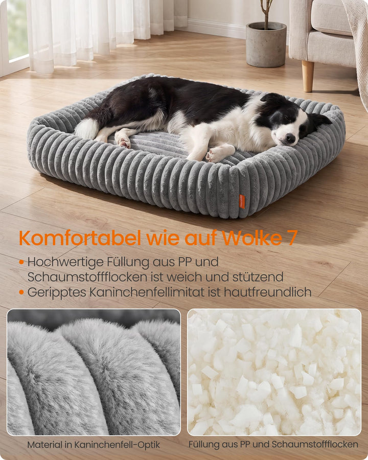 Orthopädisches Hundebett Kaninchenfellimitat 106x75cm für grosse Hunde - Bild 3