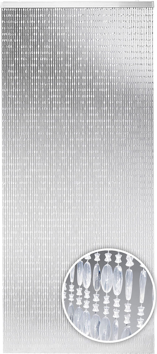 Perlenvorhang Kunststoff transparent 90x200 cm Insekten- und Sichtschutz