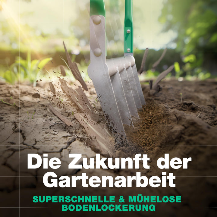 Doppelgrabegabel 5 Zinken Werkzeugstahl für Bodenlockerung - Bild 3