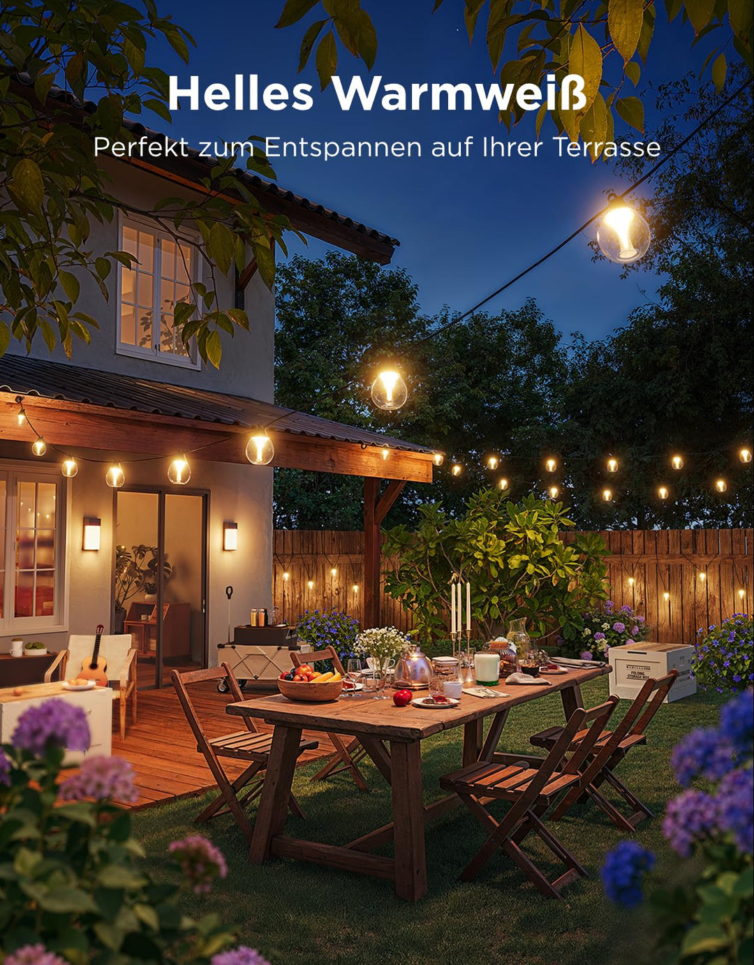 LED Lichterkette Aussen 15m RGBWIC WiFi Bluetooth IP67 80 LEDs - Bild 5