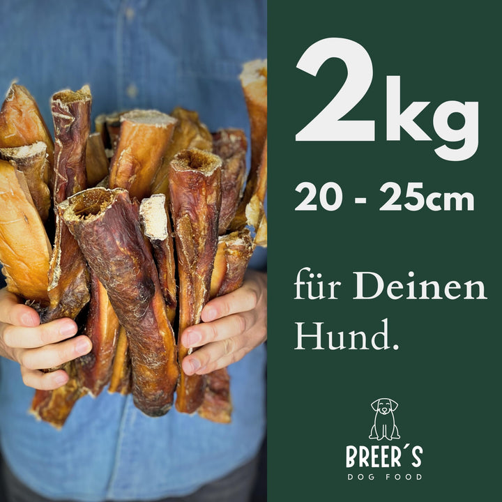 Getrocknete Rinderkopfhaut Hund 25cm Kausnack 2kg Vorrat - Bild 2