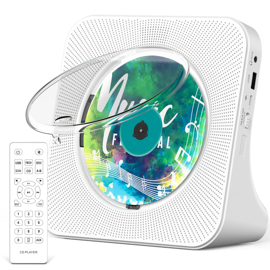 CD-Player mit Bluetooth und Fernbedienung, Dual-Lautsprecher, FM-Radio