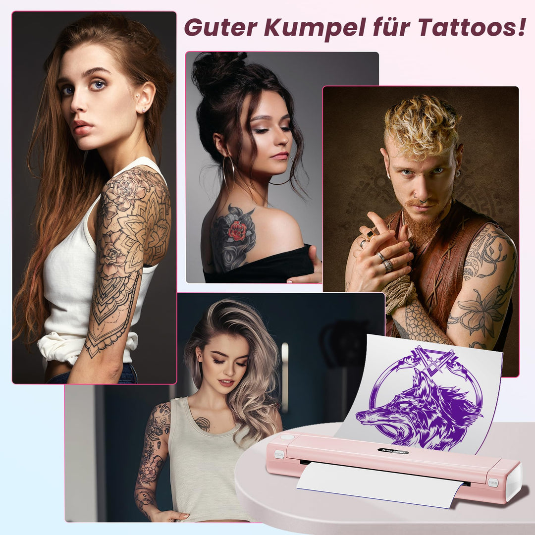 Tattoo Schablonen Drucker Bluetooth Thermaldruck Rosa 1200mAh - Bild 9