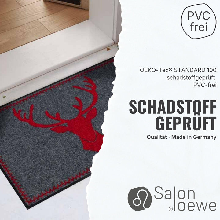 Fussmatte halbrund Katzen-Motiv Polyamid waschbar 60x85 cm - Bild 6
