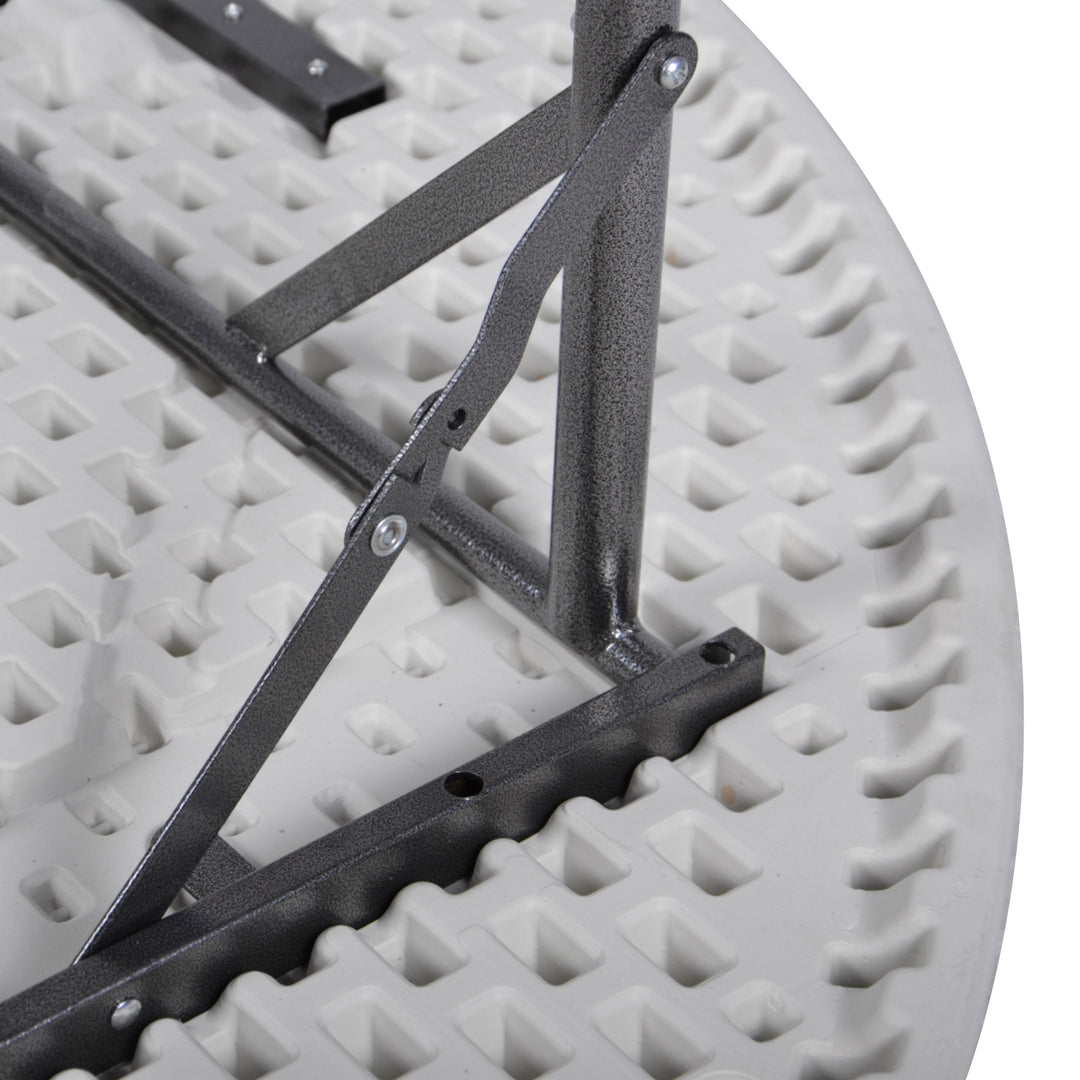 Klapptisch rund 160 cm Weiss Metall-Hartplastik fuer 8 Personen - Bild 4