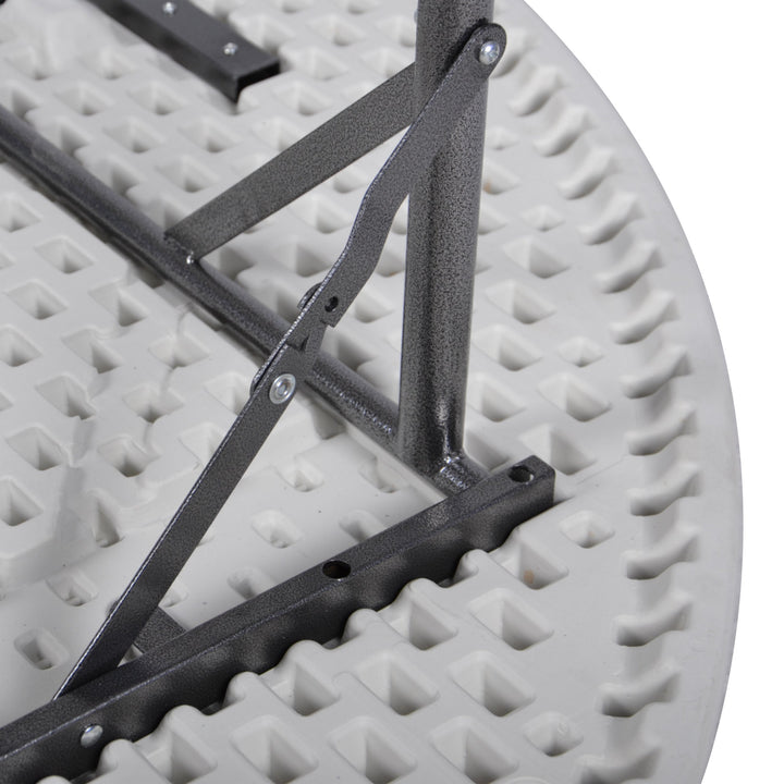 Klapptisch rund 160 cm Weiss Metall-Hartplastik fuer 8 Personen - Bild 4