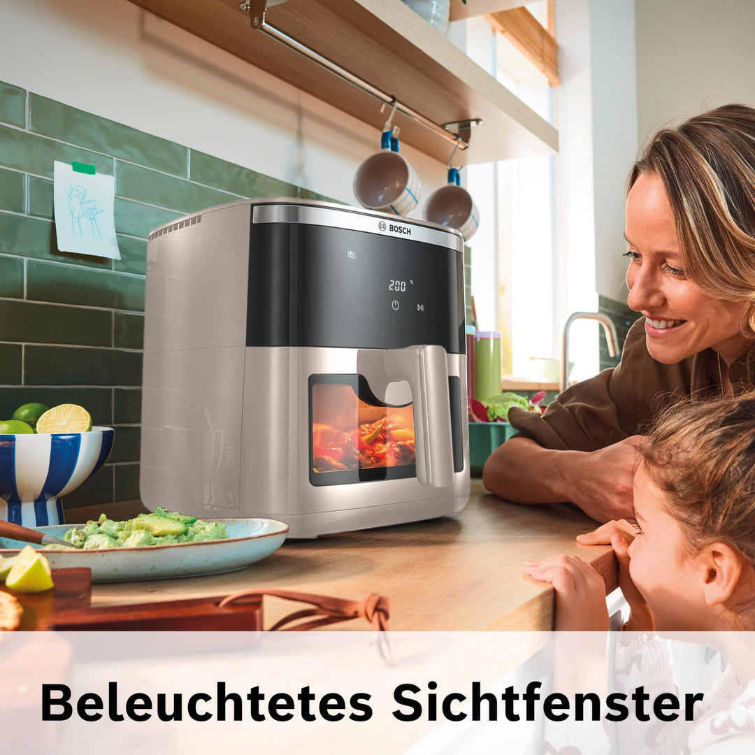 Heissluftfritteuse XXL 7,2 L mit Sichtfenster 7 Programme Creme - Bild 5