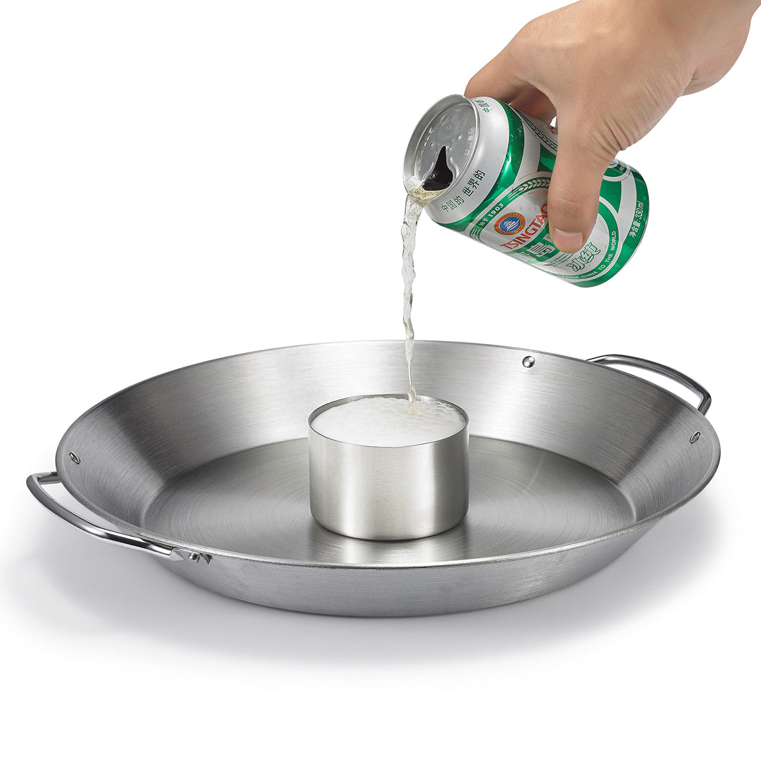 Hähnchenbräter Edelstahl mit Beilagenschale für Grill &amp; Backofen - Bild 4