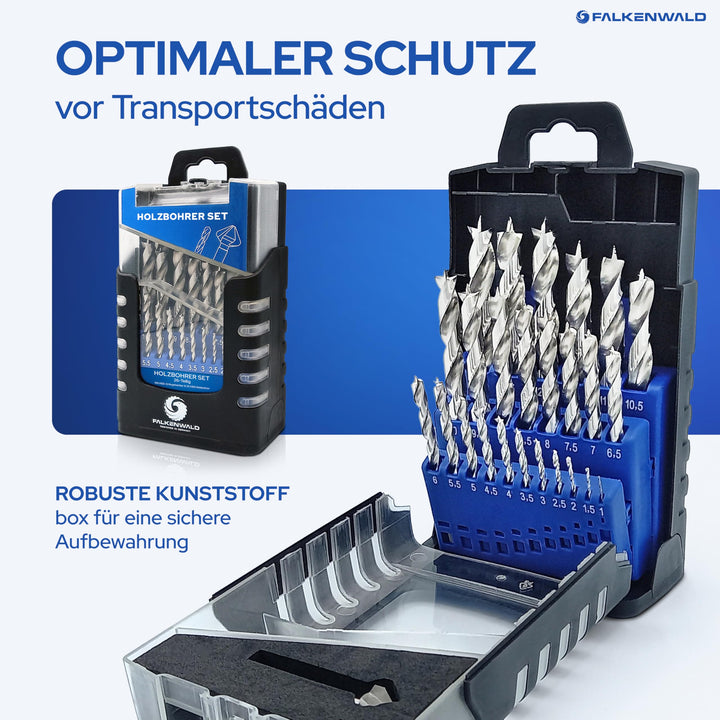 Holzbohrer Set HSS-G 1-13mm mit Kegelsenker 26-teilig - Bild 7