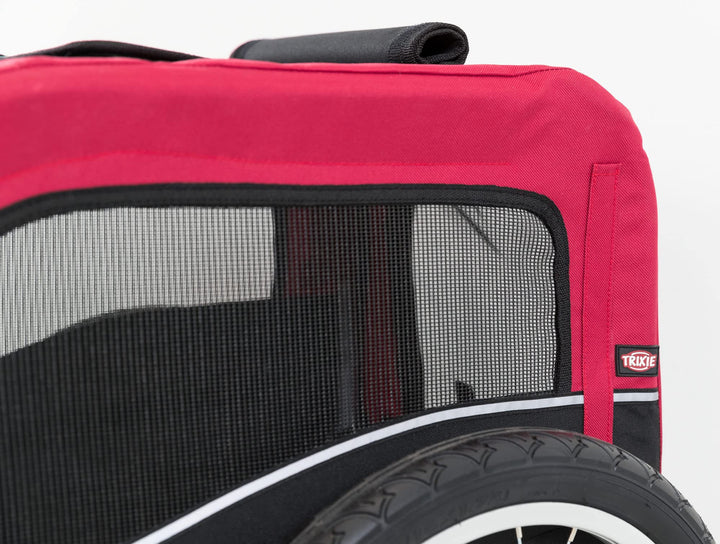 Hunde-Fahrradanhänger faltbar schwarz/rot bis 15 kg 36x34x57 cm - Bild 7