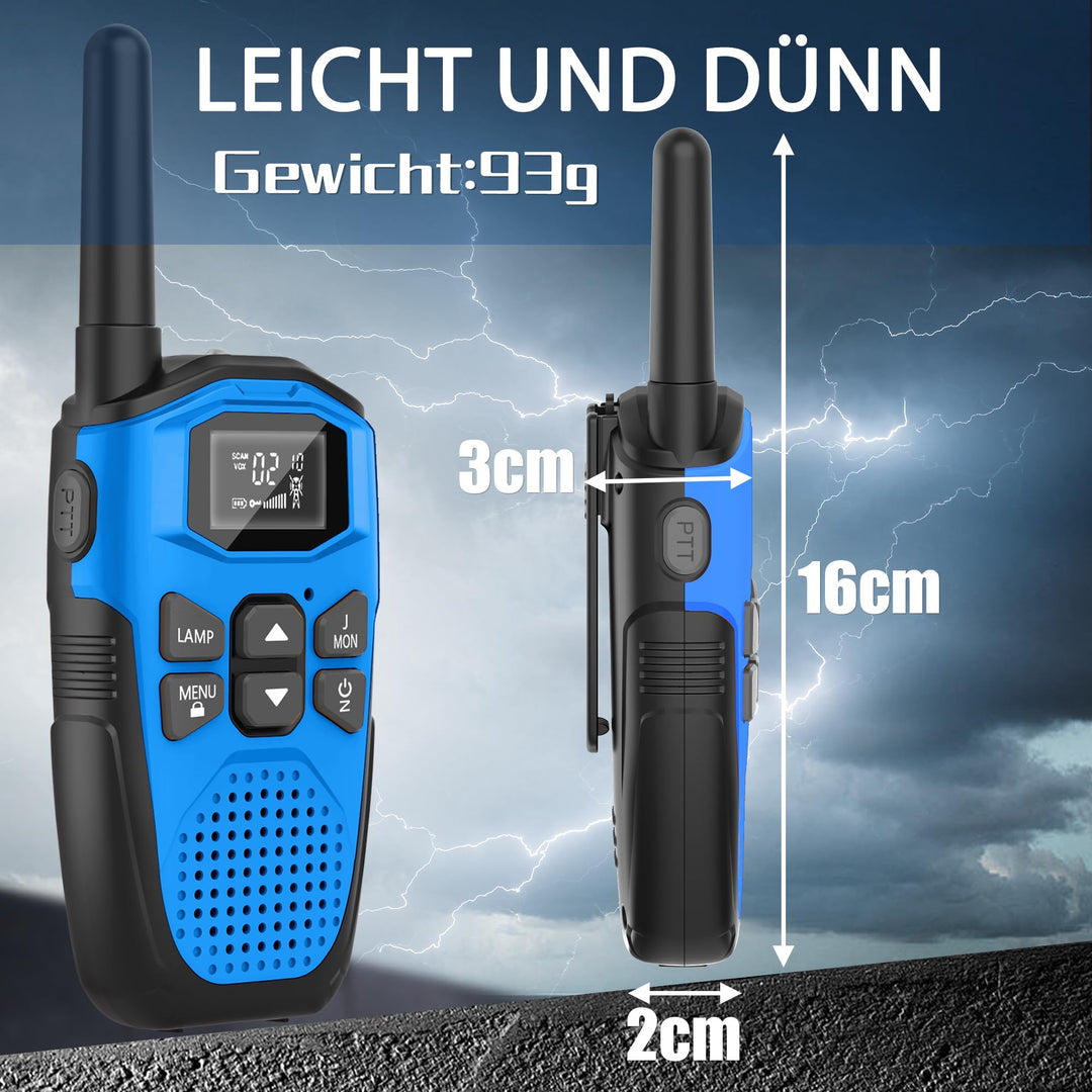 Walkie-Talkie 4er-Set aufladbar 5 km Reichweite mit Taschenlampe - Bild 5
