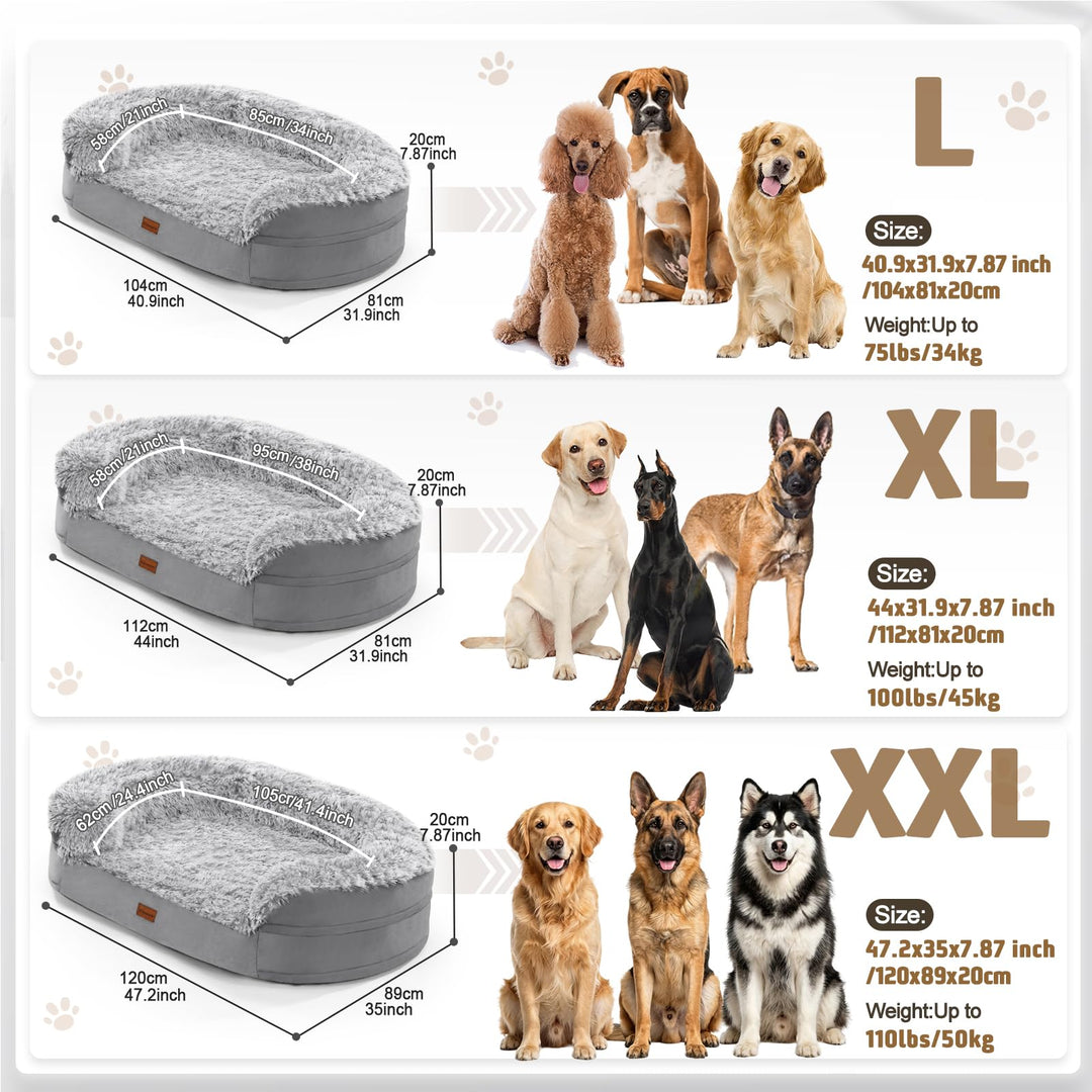 Orthopädisches Hundebett XL Halbrrund Eierkarton-Schaum für grosse Hunde - Bild 8