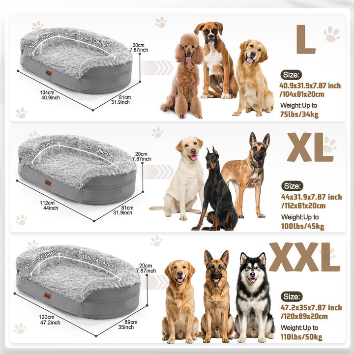 Orthopädisches Hundebett XL Halbrrund Eierkarton-Schaum für grosse Hunde - Bild 8