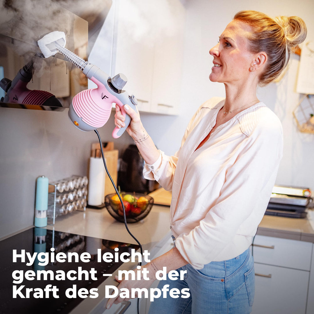 Handdampfreiniger Rosa 350ml Tank mit Dampfregulierung &amp; Aufsätzen - Bild 9