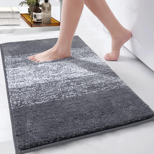 Badematte Mikrofaser 80x120 cm rutschfest wasserabsorbierend Grau