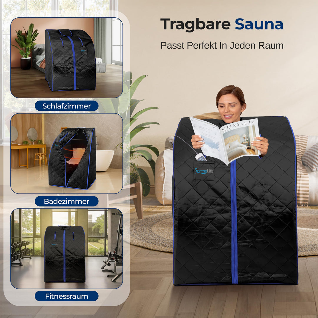 Dampfsauna Zelt faltbar 70x80x98 cm mit Stuhl und Heizmatte - Bild 3