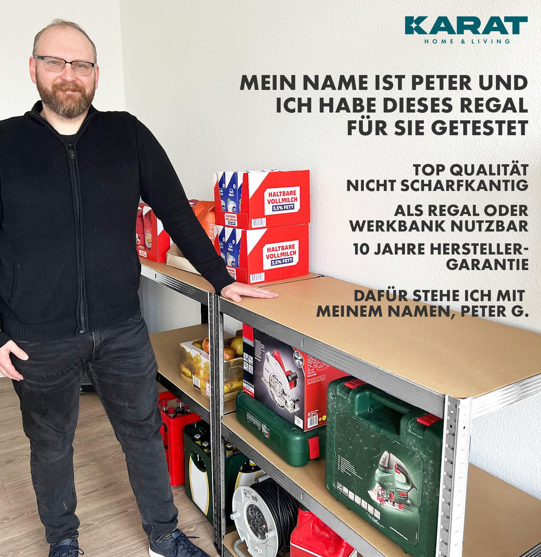 Schwerlastregal Stahl verzinkt 180x90x60 cm 5 Böden Steckregal - Bild 6