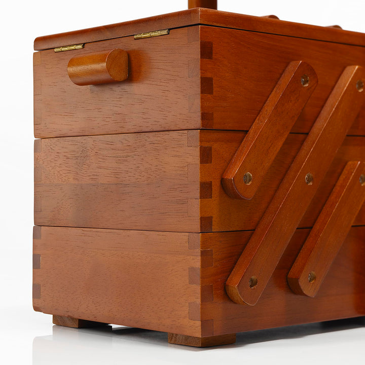 Nähkasten Holz 3-stufig Ziehharmonika-System 36x28x19 cm - Bild 2