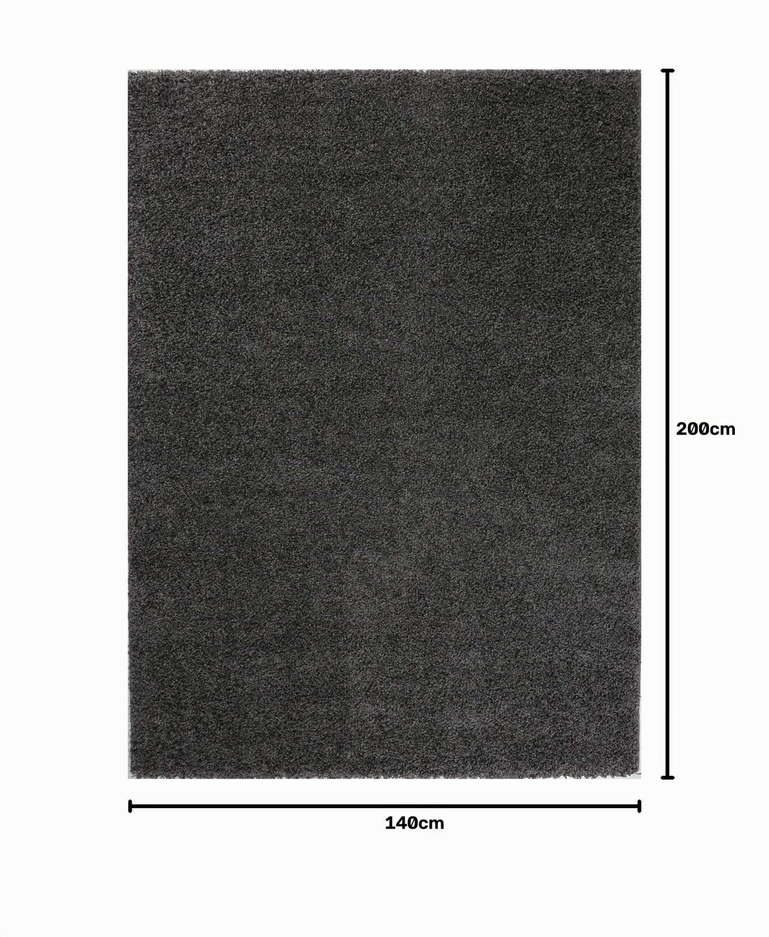 Shaggy Hochflor Teppich Anthrazit 140x200 cm Polypropylen - Bild 2