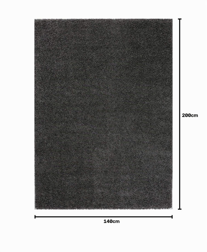 Shaggy Hochflor Teppich Anthrazit 140x200 cm Polypropylen - Bild 2