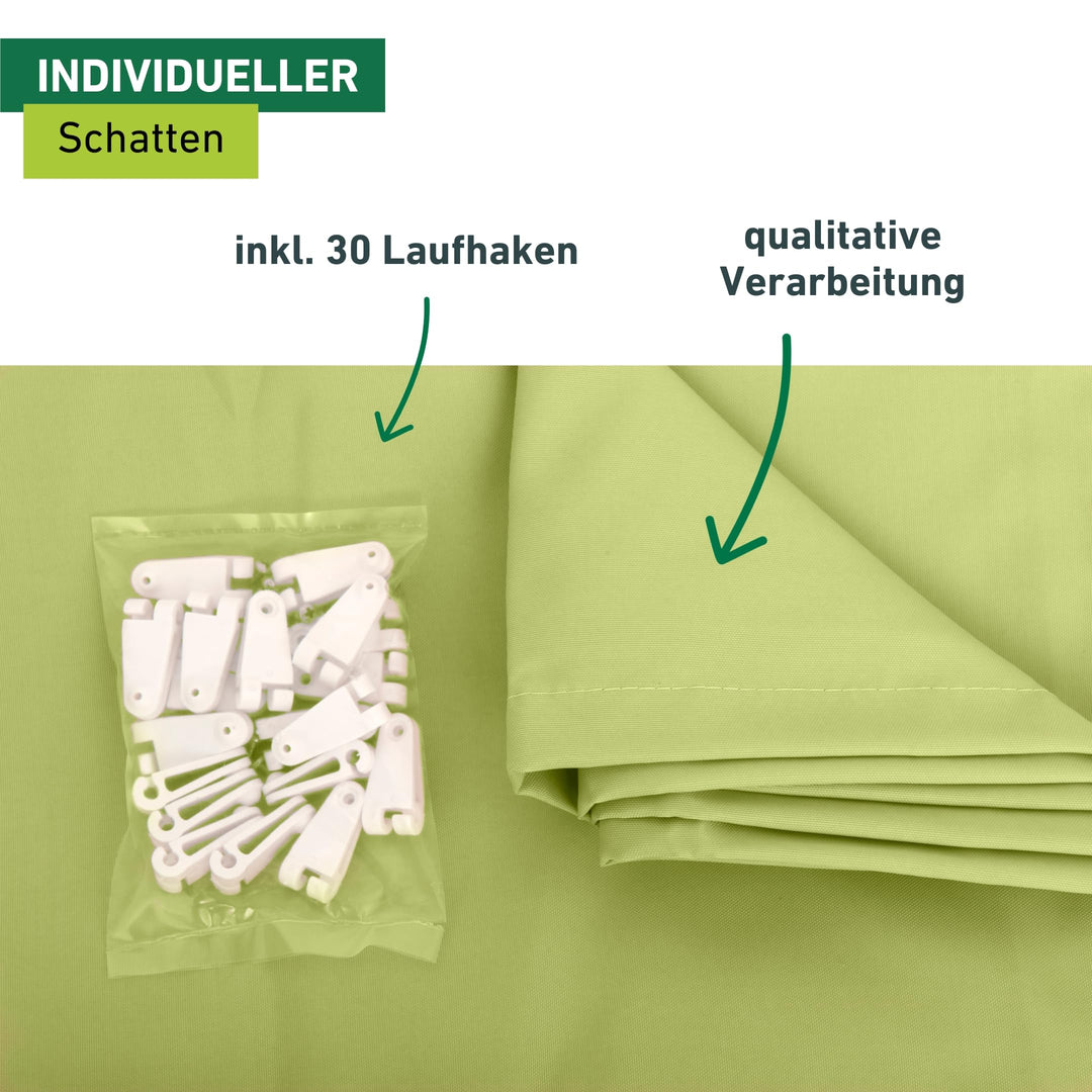 Sonnensegel Seilspanntechnik Polyester 420x140 cm apfelgrün - Bild 5