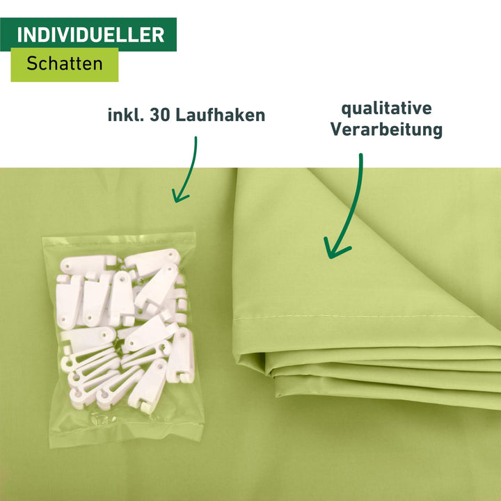 Sonnensegel Seilspanntechnik Polyester 420x140 cm apfelgrün - Bild 5
