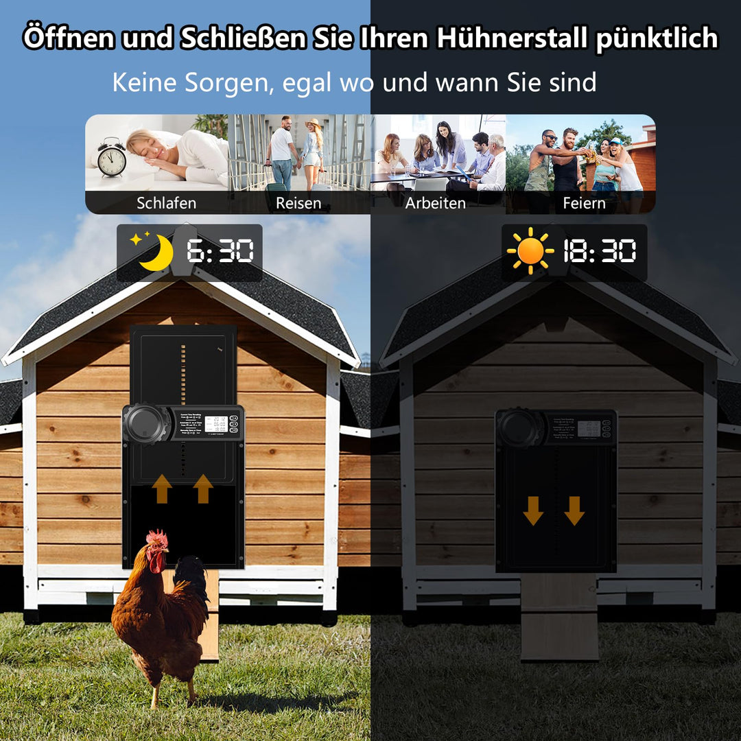 Automatische Hühnerklappe Aluminium mit Timer und Anti-Einklemm-Schutz - Bild 3