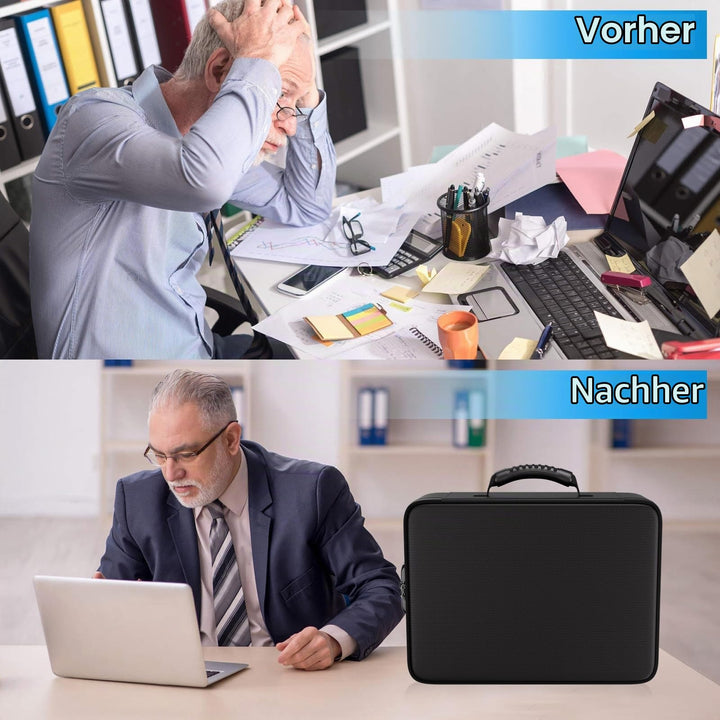 Feuerfeste Dokumentenbox mit Zahlenschloss 13 Taschen 38,5x28,5cm - Bild 8