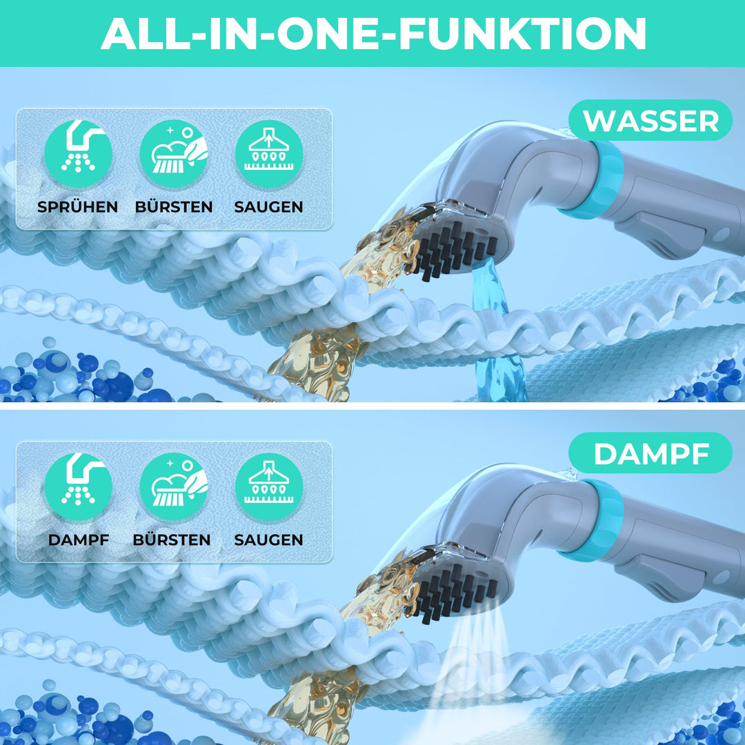 Waschsauger mit Dampffunktion 3-in-1 Doppeltank 1800ml Frischwasser - Bild 2