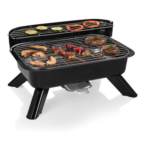 Hybridgrill Elektro und Holzkohle 44x28,5 cm 2000 W Tischgrill