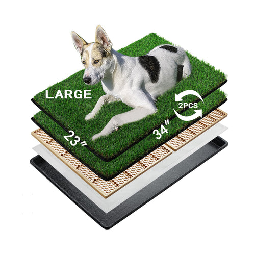 Hundetoilette Kunstrasen 85x59 cm mit Tablett 4-Lagen-System Wohnung