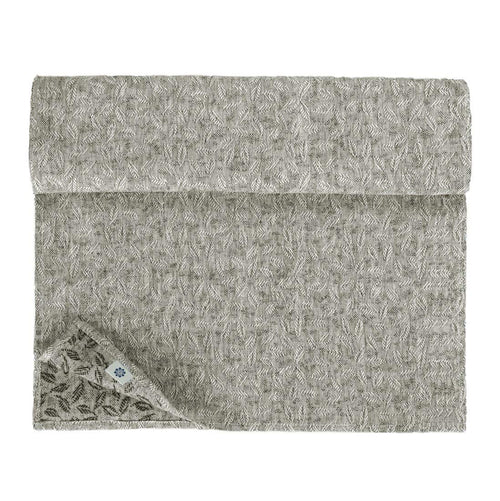 Tischläufer Leinen Jacquard Damast 45x240 cm Schwarz-Weiss