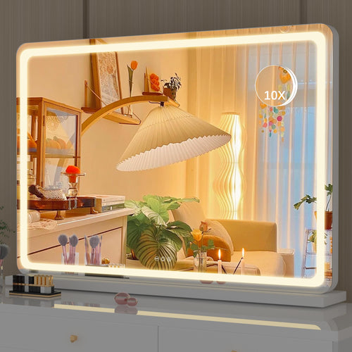 Kosmetikspiegel beleuchtet 80x55cm LED 3 Farbmodi dimmbar