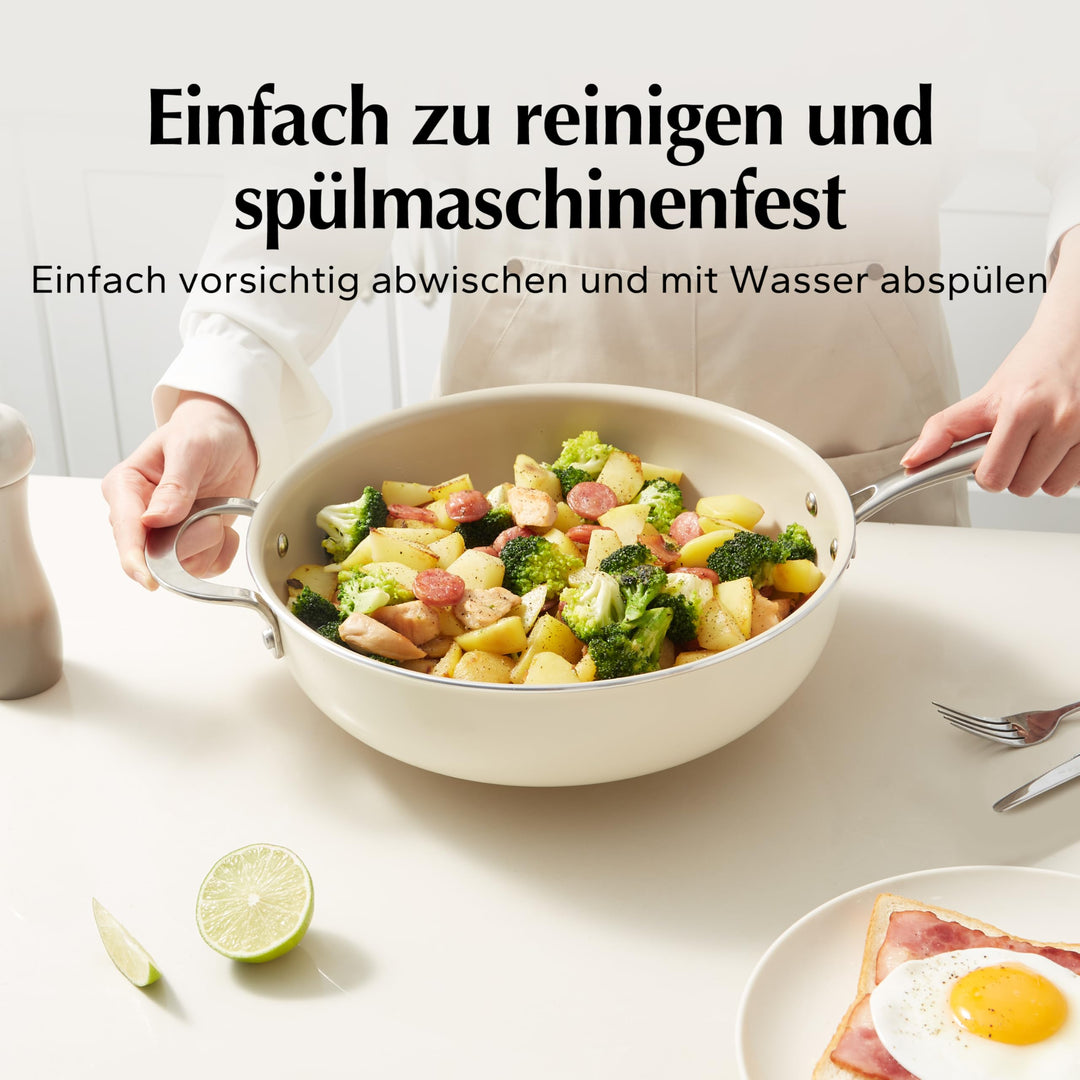 Bratpfanne 28cm Keramik Antihaft mit Deckel PTFE-frei Induktion - Bild 4