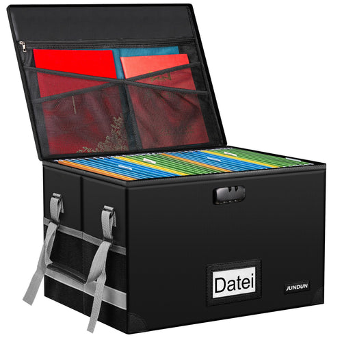 Feuerfeste Dokumentenbox faltbar 40x34x26cm mit Zahlenschloss