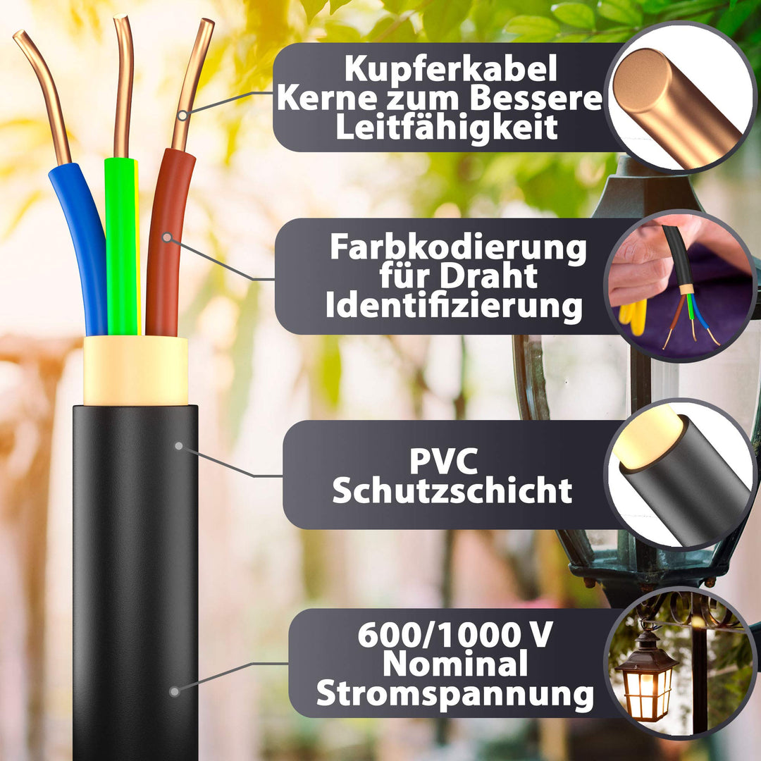 Erdkabel NYY-J 3x1,5 mm² 100m Ring 600/1000V zur Erdverlegung - Bild 4