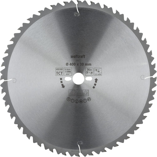 Tischkreissägeblatt HM 400mm 36 Zähne für Holz und Spanplatten