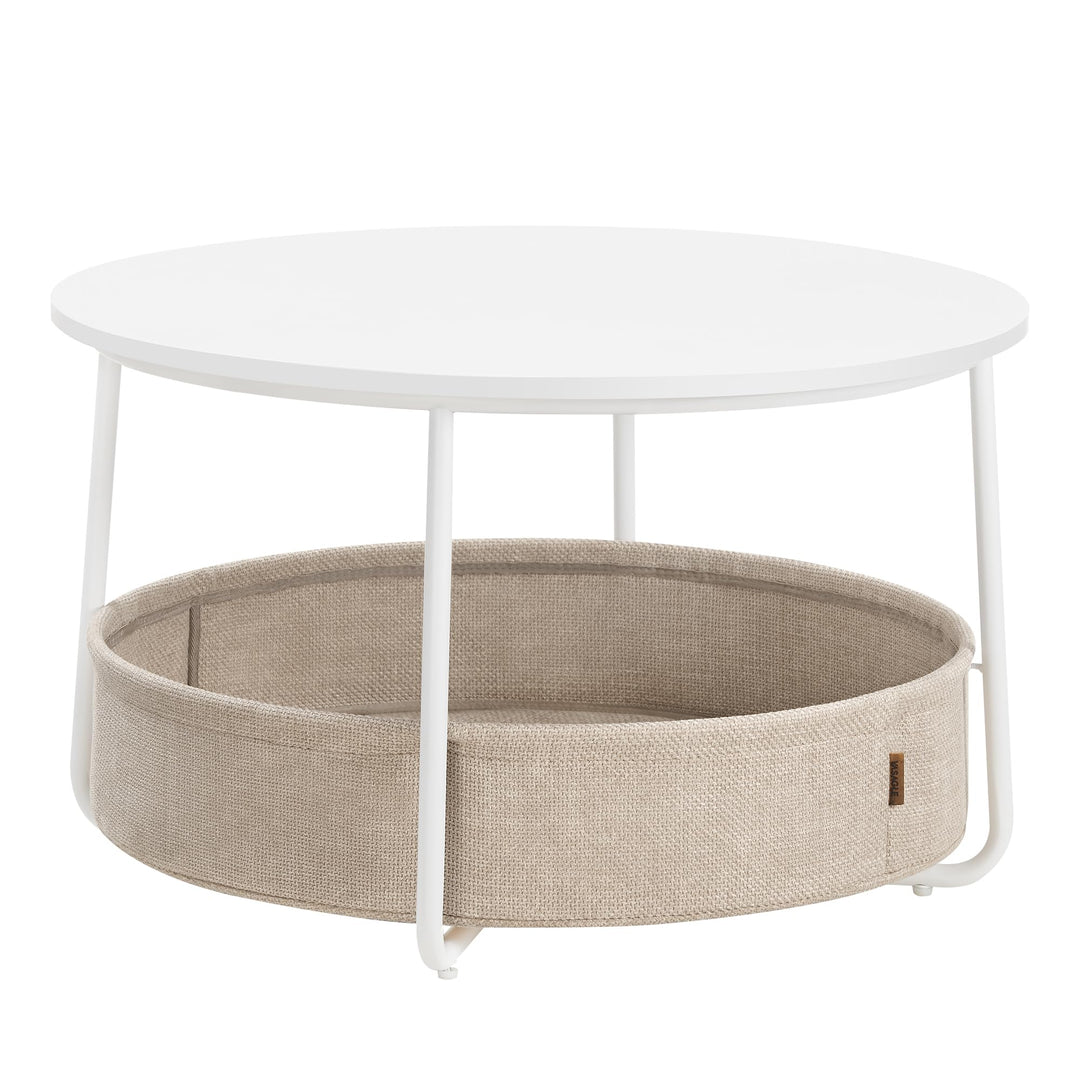 Couchtisch rund mit Stoffkorb 75x75x45 cm Wohnzimmer - Bild 7