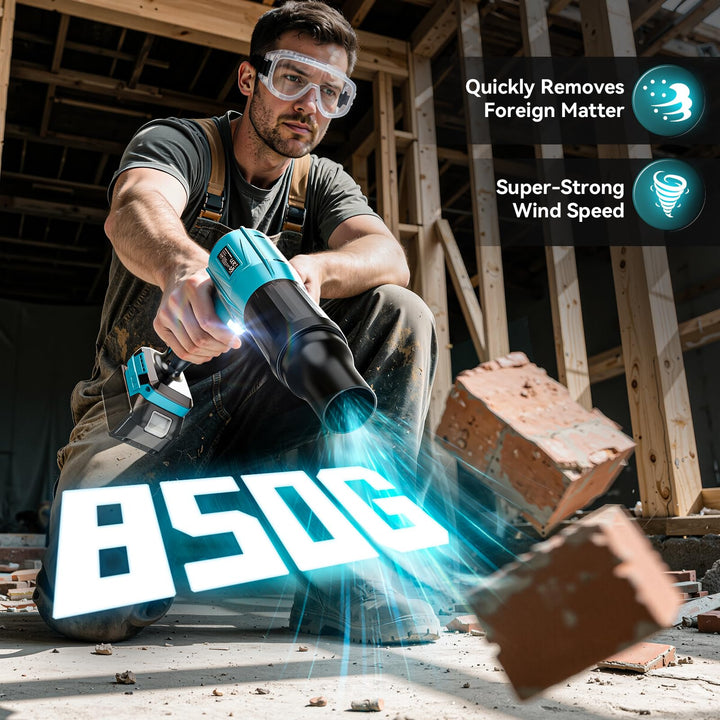 Akku-Gebläse bürstenlos 80.000 U/Min für Makita 18V mit 3 Düsen - Bild 3