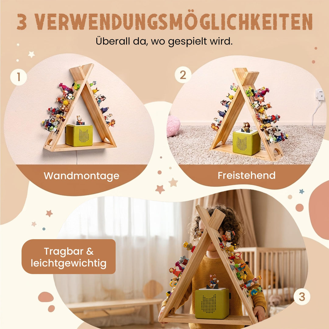 Tonie-Regal Holz für 60–80 Tonies stehend oder Wandmontage - Bild 5