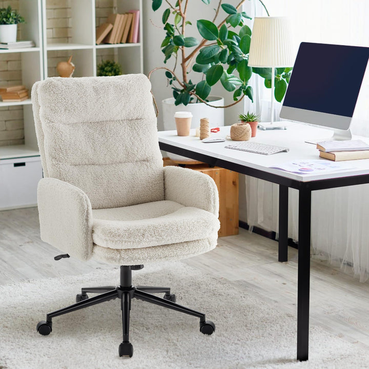 Bürostuhl Hochlehner Kunstkaschmir Weiss mit Memory-Schaum - Bild 2