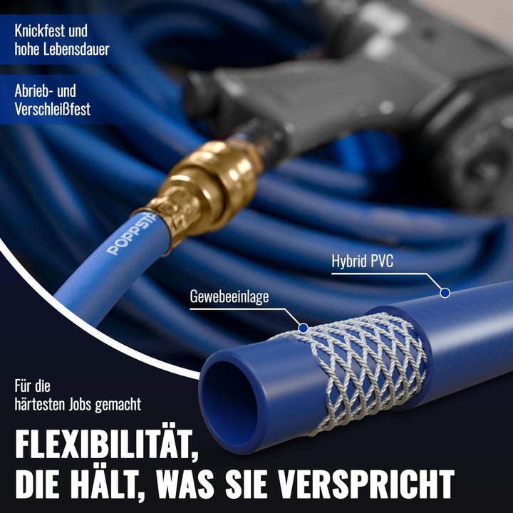 Druckluftschlauch 30m Hybrid-PVC 20 bar mit NW7,2 Schnellkupplung - Bild 4